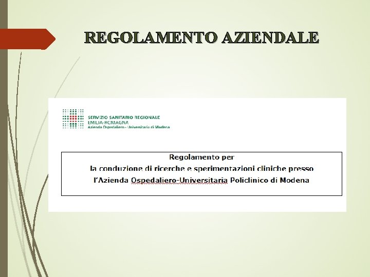 REGOLAMENTO AZIENDALE 