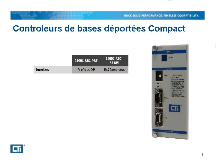 Controleurs de bases déportées Compact Interface 2500 C-RBC-PRF 2500 C-RBCRS 485 Profibus-DP E/S Déportées