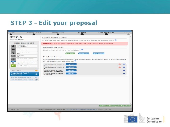 STEP 3 - Edit your proposal 