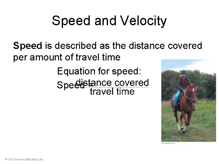 Speed and Velocity Speed is described as the distance covered per amount of travel