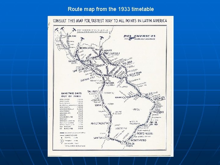 Route map from the 1933 timetable 