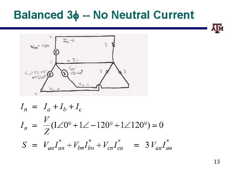 Balanced 3 -- No Neutral Current 13 