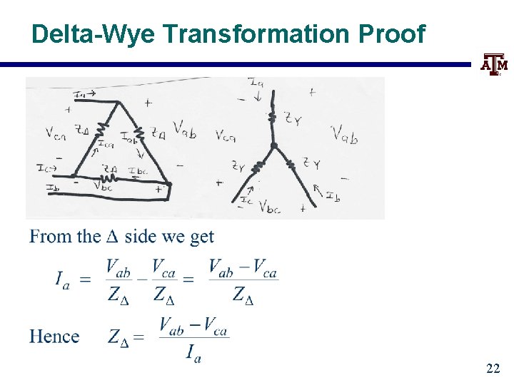 Delta-Wye Transformation Proof 22 