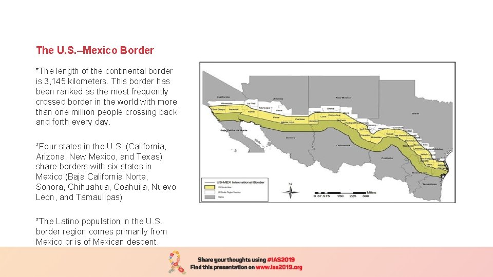 The U. S. –Mexico Border *The length of the continental border is 3, 145