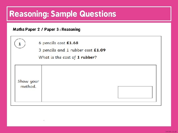 Reasoning: Sample Questions Maths Paper 2 / Paper 3 : Reasoning 