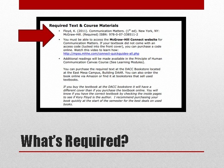 What’s Required? 