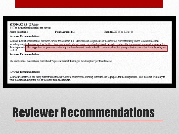 Reviewer Recommendations 