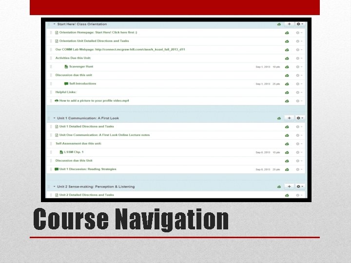Course Navigation 