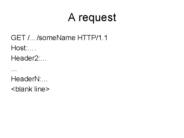 A request GET /…/some. Name HTTP/1. 1 Host: …. Header 2: … … Header. A request GET /…/some. Name HTTP/1. 1 Host: …. Header 2: … … Header.