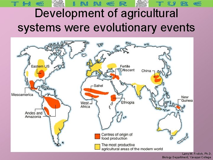 Development of agricultural systems were evolutionary events Larry M. Frolich, Ph. D. Biology Department,