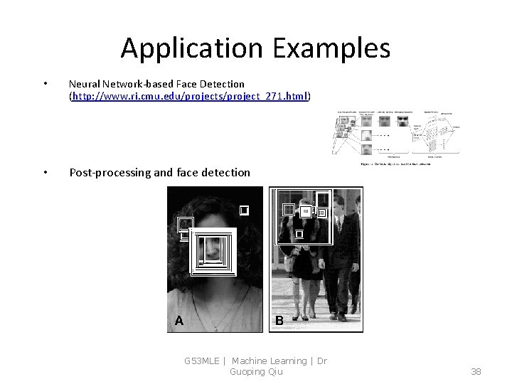 Application Examples • Neural Network-based Face Detection (http: //www. ri. cmu. edu/projects/project_271. html) •