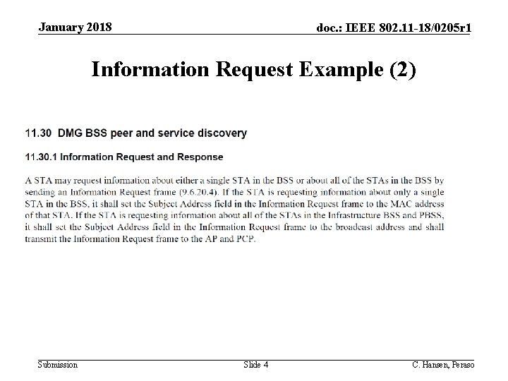 January 2018 doc. : IEEE 802. 11 -18/0205 r 1 Information Request Example (2)