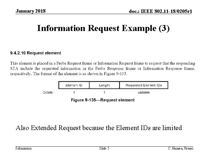 January 2018 doc. : IEEE 802. 11 -18/0205 r 1 Information Request Example (3)