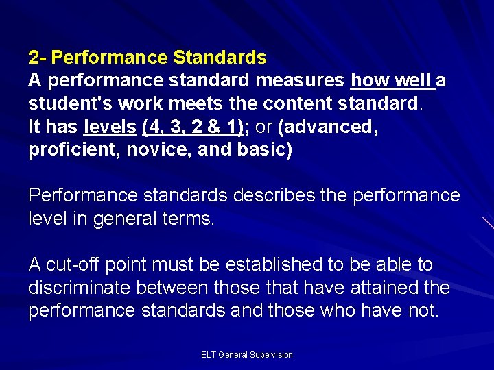 Ministry of Education ELT General Supervision Competency based