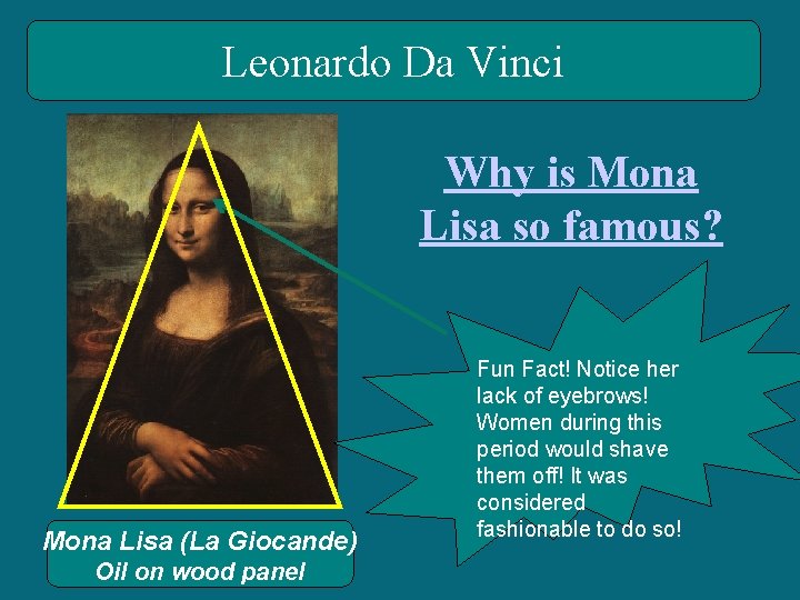 Leonardo Da Vinci Why is Mona Lisa so famous? Mona Lisa (La Giocande) Oil Leonardo Da Vinci Why is Mona Lisa so famous? Mona Lisa (La Giocande) Oil