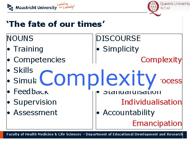 ‘The fate of our times’ NOUNS • Training • Competencies • Skills • Simulation