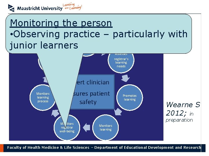 GP supervision – the evidence Monitoring the person • Observing practice – particularly with