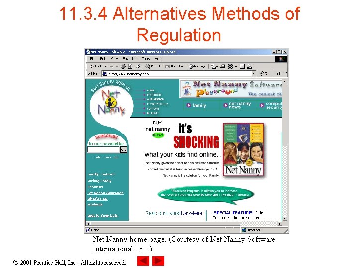 11. 3. 4 Alternatives Methods of Regulation Net Nanny home page. (Courtesy of Net