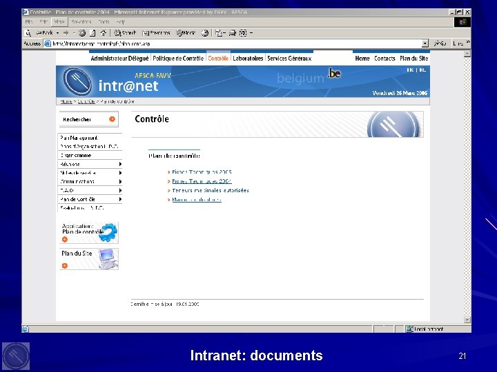 Intranet: documents 21 