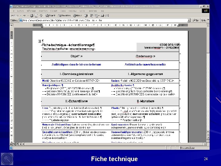 Fiche technique 24 