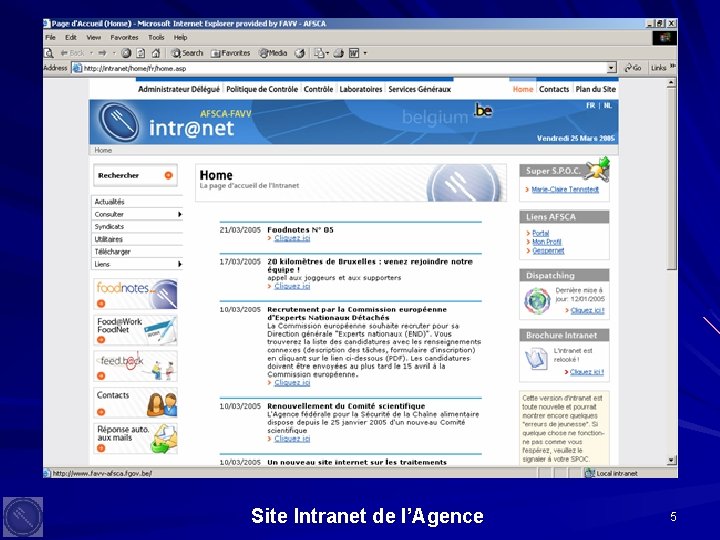 Site Intranet de l’Agence 5 