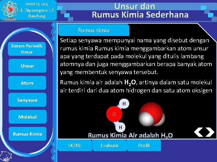 Unsur dan Rumus Kimia Sederhana PPPPTK IPA Jl. Diponegoro 12 Bandung Rumus Kimia Sistem