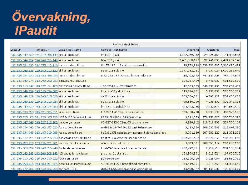 Övervakning, IPaudit 