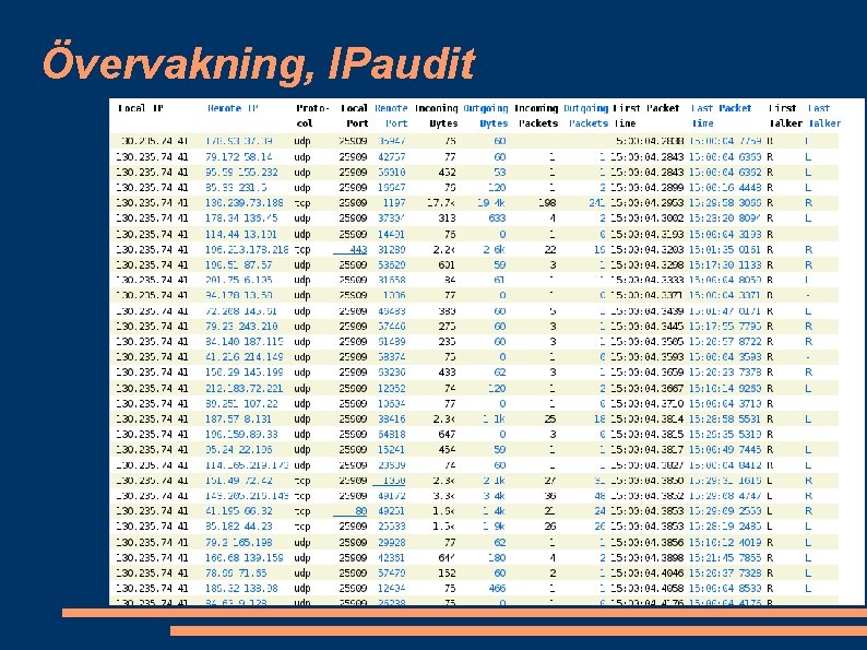 Övervakning, IPaudit 