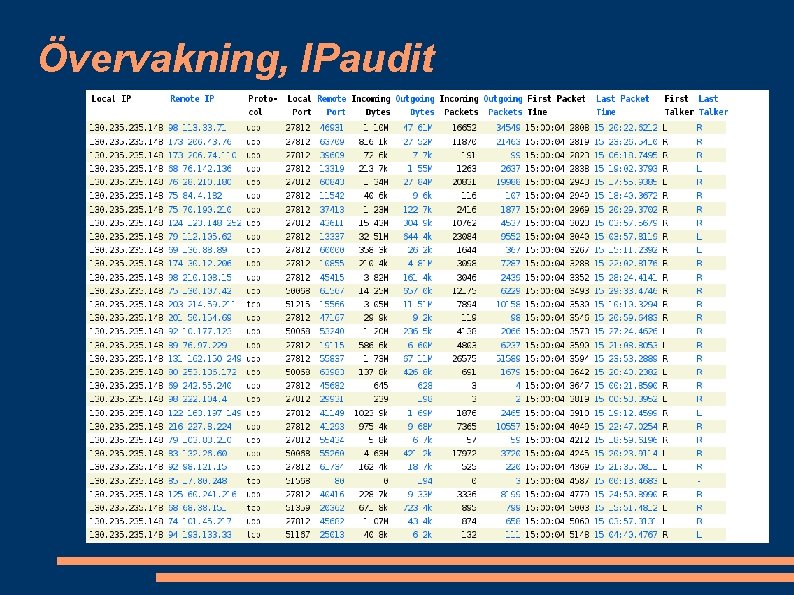 Övervakning, IPaudit 