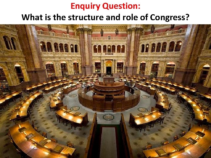 Enquiry Question: What is the structure and role of Congress? 