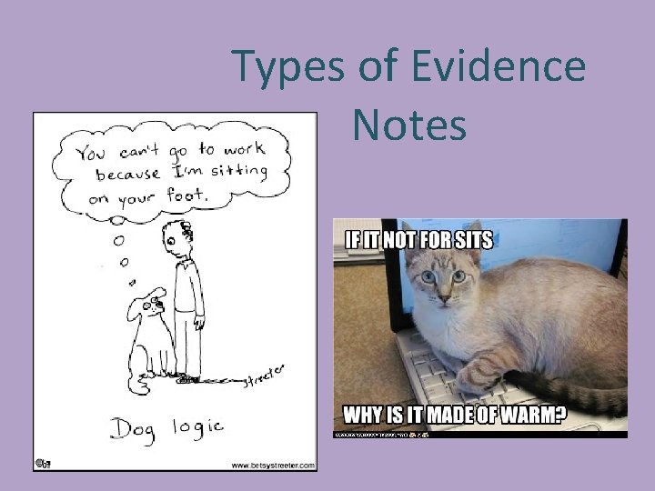 Types of Evidence Notes 