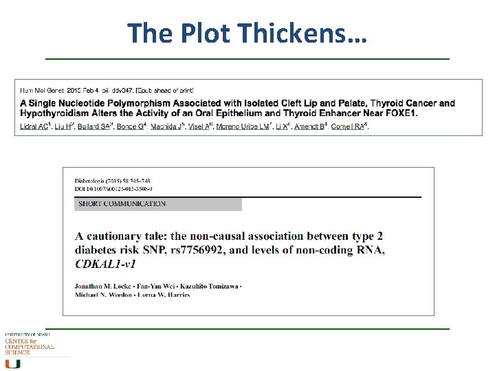 The Plot Thickens… The Plot Thickens…