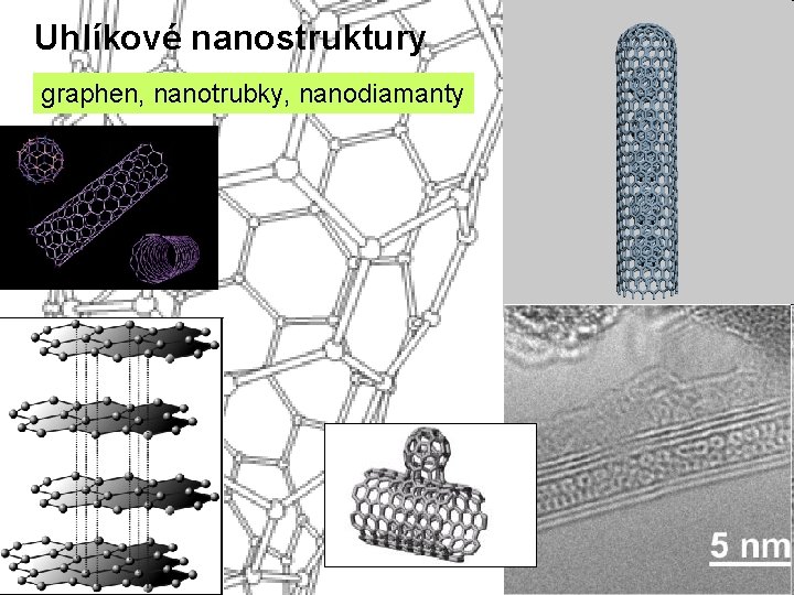 Uhlíkové nanostruktury graphen, nanotrubky, nanodiamanty 