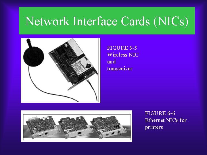 Network Interface Cards (NICs) FIGURE 6 -5 Wireless NIC and transceiver FIGURE 6 -6