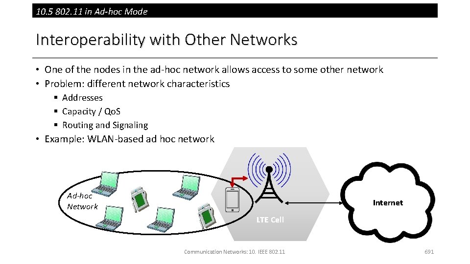 10. 5 802. 11 in Ad-hoc Mode Interoperability with Other Networks • One of