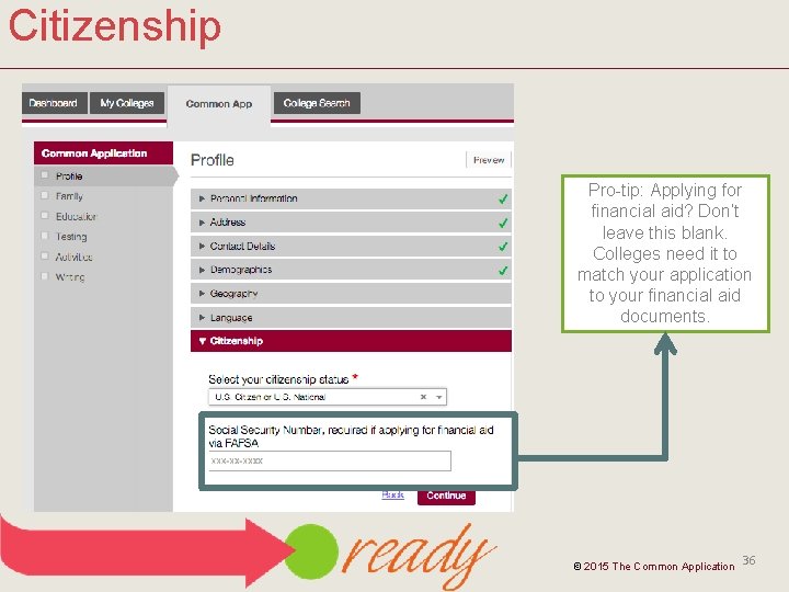 Citizenship Pro-tip: Applying for financial aid? Don’t leave this blank. Colleges need it to
