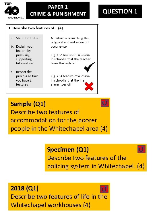 QUESTION 1 Sample (Q 1) Describe two features of accommodation for the poorer people