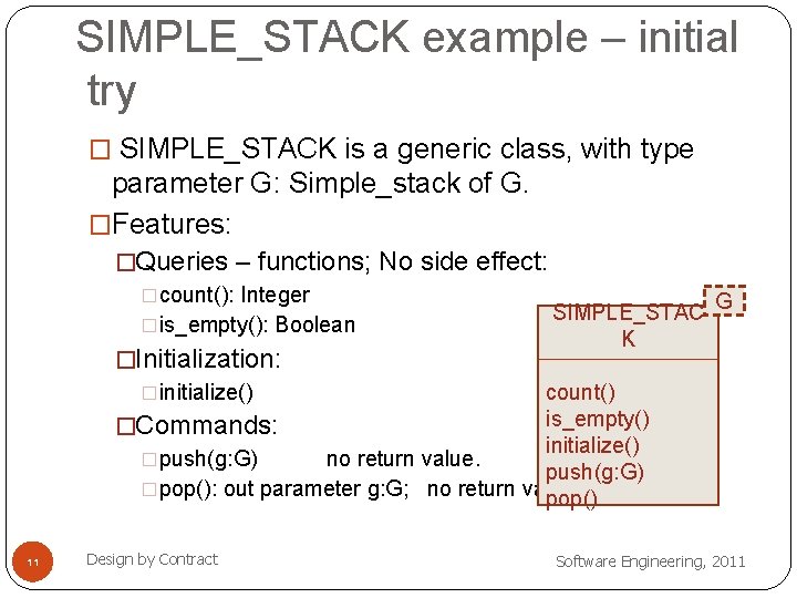 Simpletech Stack Format By Process Software Engineering Design by Contract Software Engineering 2011