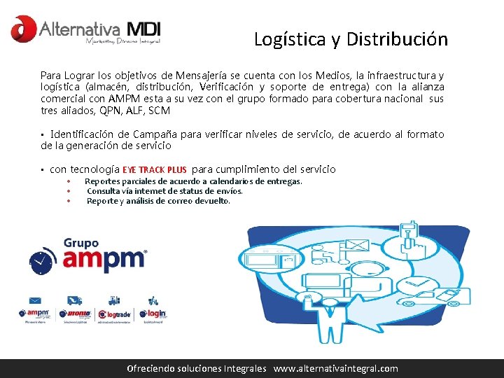 Logística y Distribución Para Lograr los objetivos de Mensajería se cuenta con los Medios,