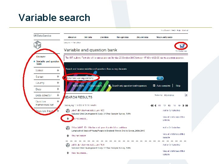 Variable search 