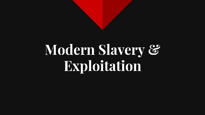 Modern Slavery & Exploitation 