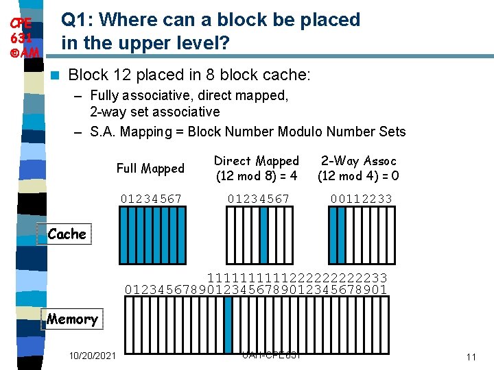 Q 1: Where can a block be placed in the upper level? CPE 631