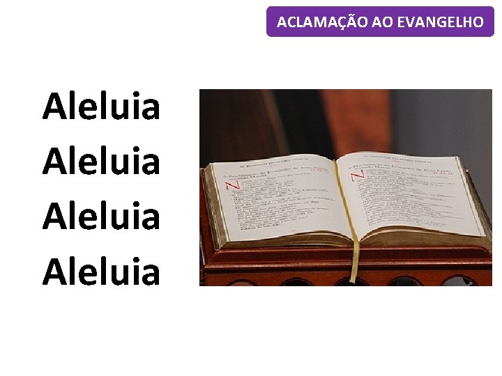 ACLAMAÇÃO AO EVANGELHO Aleluia 