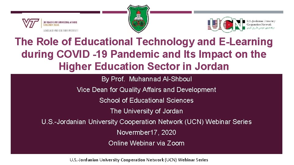 The Role of Educational Technology and ELearning during