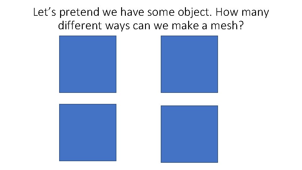 Let’s pretend we have some object. How many different ways can we make a