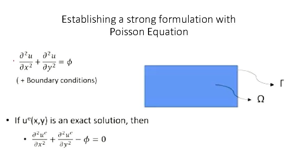 Establishing a strong formulation with Poisson Equation 