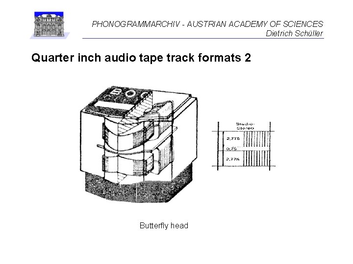 PHONOGRAMMARCHIV - AUSTRIAN ACADEMY OF SCIENCES Dietrich Schüller Quarter inch audio tape track formats