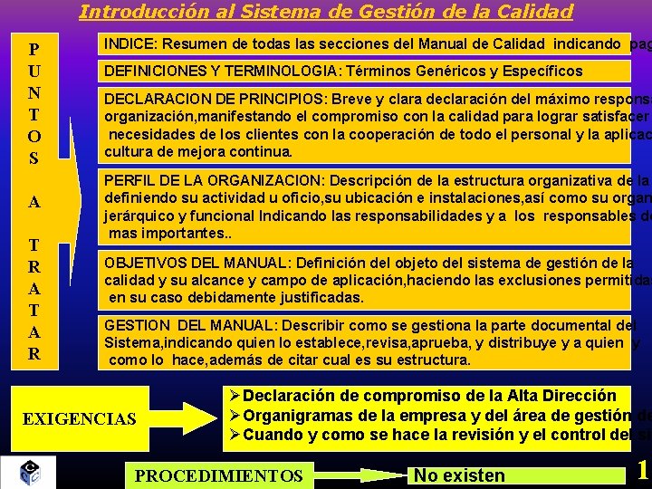 Introduccin al Sistema de Gestin de la Calidad