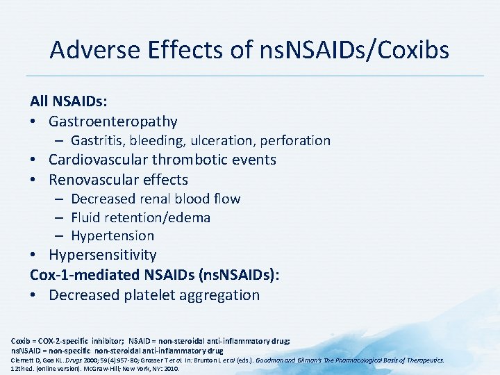 Adverse Effects of ns. NSAIDs/Coxibs All NSAIDs: • Gastroenteropathy – Gastritis, bleeding, ulceration, perforation