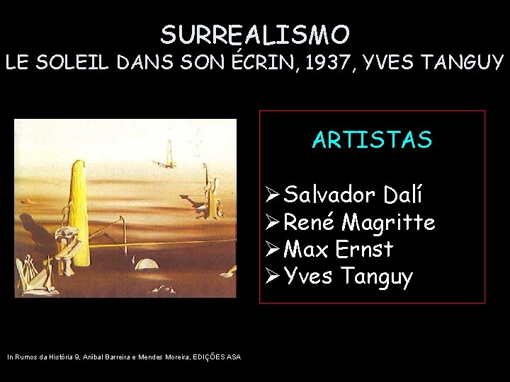 SURREALISMO LE SOLEIL DANS SON ÉCRIN, 1937, YVES TANGUY ARTISTAS Ø Salvador Dalí Ø